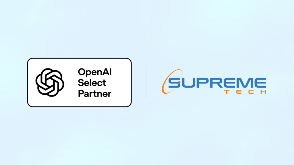 OpenAI Select Partner バッジと SupremeTech ロゴ
