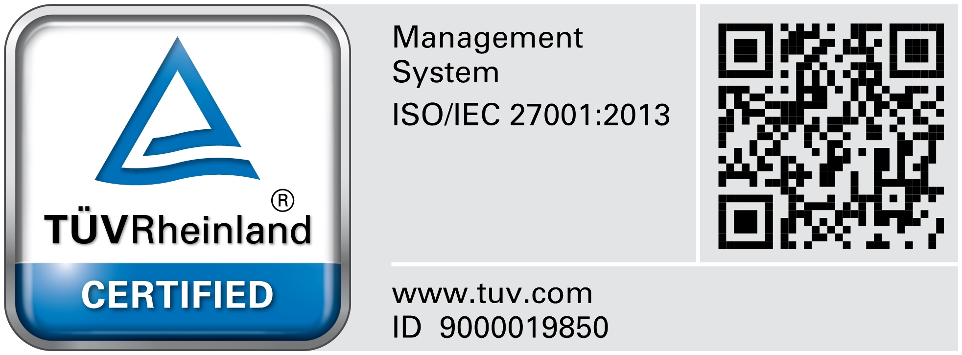 TÜV RheinlandのISO/IEC 27001:2013認証マーク